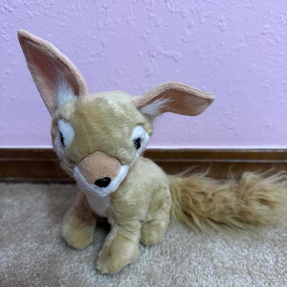 Vintage K & M Fennec Fox Plush Stuffed Animal 7” Beige Realistic 2008